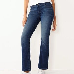 New! Nine West Santa Monica Bootcut Mid Rise Bootcut Curvy Blue Jeans Sz 6/27